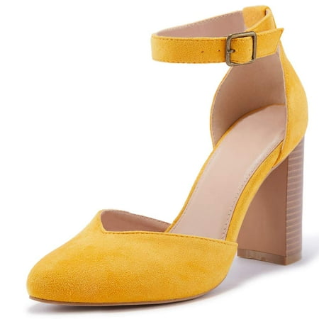 

SySea Women Chunky High Heel Pointed Toe Party Strappy Ankle Pumps