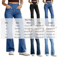 thumbnail image 3 of Olyvenn Women's High Waist Flare Jeans, Stretch Elastic Waistband, Vintage Denim Trousers with Pockets Light Blue M, 3 of 9