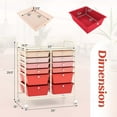 thumbnail image 3 of Costway 12 Drawers Rolling Cart Storage Mutlicolor Scrapbook Paper Studio Organizer Bins Gradient Pink, 3 of 10