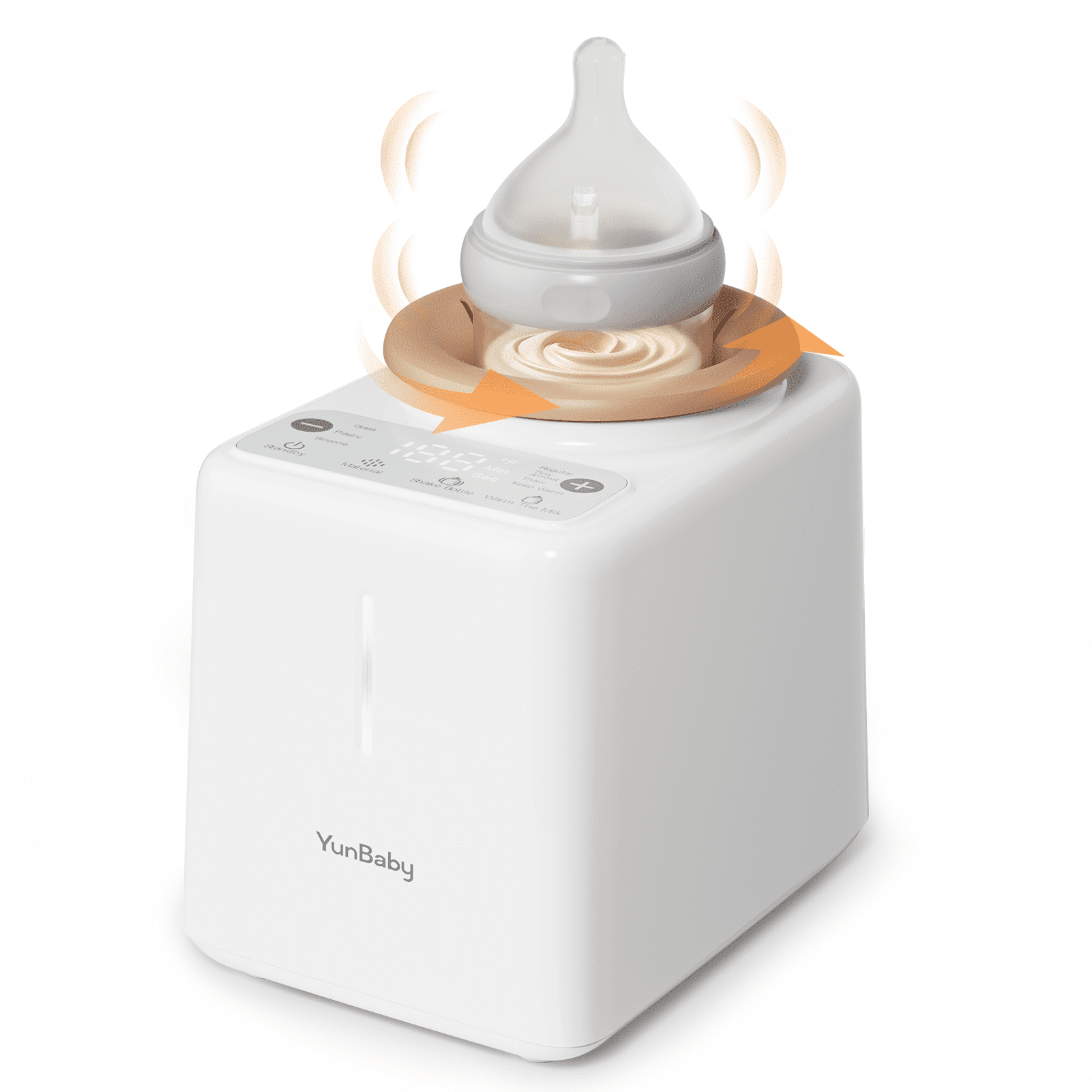 YunBaby Waterless Baby Bottle Shaker and Warmer, Fast Heating & Automatic Mixing for Formula, Adjustable Temperature, Quiet, Easy to Clean, Fits All Bottles