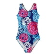 thumbnail image 6 of Bainana Little Girls Monokini Swimsuit Cartoon Print Sleeveless Crew Neck Swimwear Breathable Soft Girls Youth Summer Beach Party Sport Bathing Suit Sky Blue Size 12-14 Years, 6 of 6