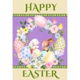 thumbnail image 2 of America Forever Happy Easter Wreath Bunny Garden Flag 12.5 x18 inch Double Sided Bunnies Egg and Flower Small Spring Holiday Seasonal Easter Day Flags for Outdoor Yard Lawn Decoration, 2 of 5