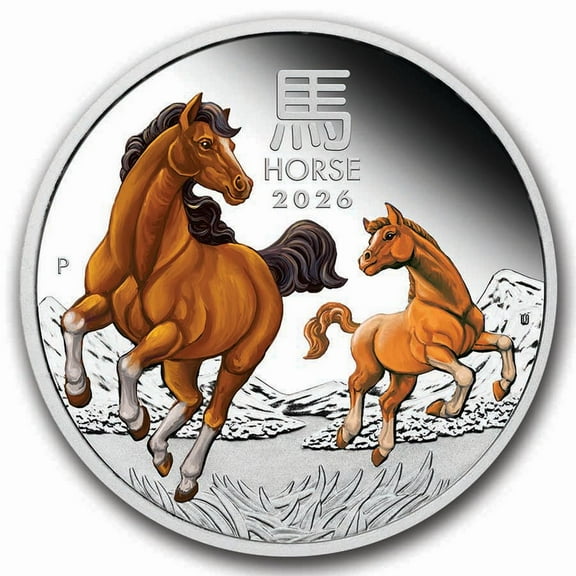 2026 AUS 1 oz Silver Lunar Horse Proof Colorized (w/Box & COA)