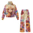 thumbnail image 5 of Yuyamidu Highland Cow Boho Flower Women's Lounge Sets Loungewear Matching Sweatsuit Yoga Golf Hiking Tracksuits Long Sleeve Pullover Sweatshirt Wide Leg Drawstring Sweatpants 2 PCS Outfits, 5 of 7