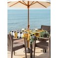 thumbnail image 4 of Square Outdoor Tablecloth with Umbrella Hole Orange Sunflower Outside Table Cloth Waterproof Patio Table Cover Vintage Black Plaid Bee Floral Summer Zipper Tablecloths for Picnic Camping 54x54 Inch, 4 of 8