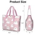 thumbnail image 3 of Tote Bag for Women - Pink Halloween Ghosts Shoulder Bag - Large Utility Work Duffle Bag with Zipper Handbag for Travel, Work, Sprots, 3 of 5