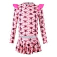 thumbnail image 1 of Luvoko Big Girls Kids Ruffle Swimwear, Green Long Sleeve Shirt Girls Rufffle Sleeve Rash Guard Girls One-Piece Swimwear Squishmallow Bathing Suit Sun Shirt Children Swimsuit(Red,8-10 Years), 1 of 6
