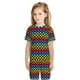 thumbnail image 5 of Balery Rainbow Chequerboard Conjunto de Pijama Infantil de Manga Corta con Estampado – Ropa de Dormir de Algodón Suave-Small, 5 of 5
