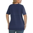 thumbnail image 6 of TQWQT Womens Plus Size Summer Tops 2025 4x-5x V Neck Criss Cross Tunic Shirts Striped Color Block T-Shirt Short Sleeve Shirts Dressy Casual Summer Clothes 4XL, 6 of 6