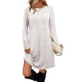 thumbnail image 2 of Autumn Winter Office Women Dresses 2025 Women's Clothing Casual Button Long Sleeve Medium Long Styles Loose Simplicity Dress Date Night Streetwear Vestidos Khaki XL, 2 of 6