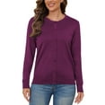 thumbnail image 6 of UVPLove Women's Lightweight Button-Down Cardigan Sweater,Purple,L,(S-3XL), 6 of 10