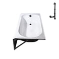 thumbnail image 6 of Streamline L-100-03-L-BL 60 in. x 30 in. Porcelain-Enameled Steel Alcove Bathtub in Glossy White, With External Left Drain in Matte Black, 6 of 11