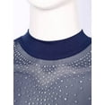 thumbnail image 5 of YONGHS Women Gymnastics Leotard Unitard Shiny Rhinestone Full Length Figure Ice Skating Jumpsuit Navy Blue XXL, 5 of 7