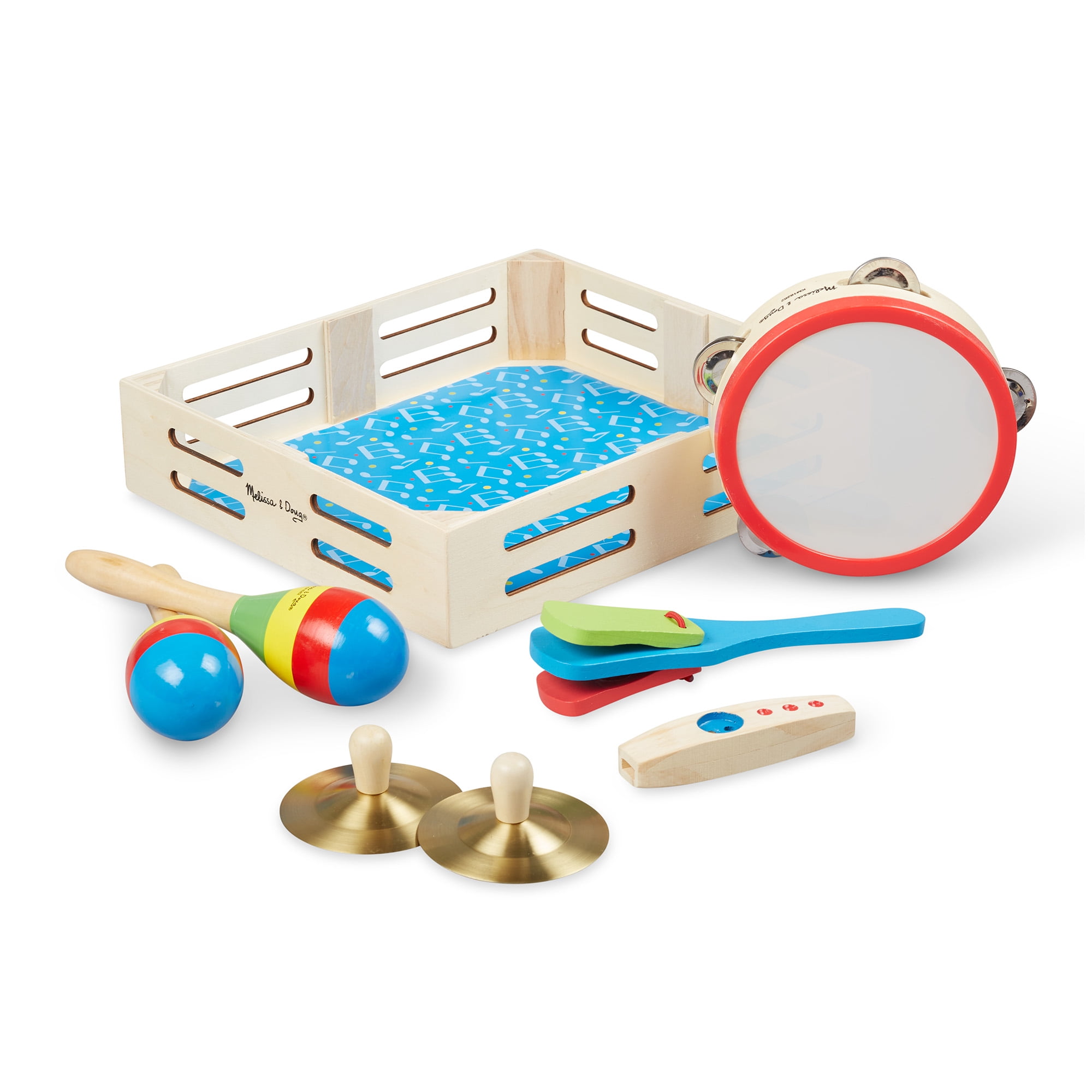 NEW Melissa and Doug Band in a Box 10 pc musical and rhythm instruments set 3+ 