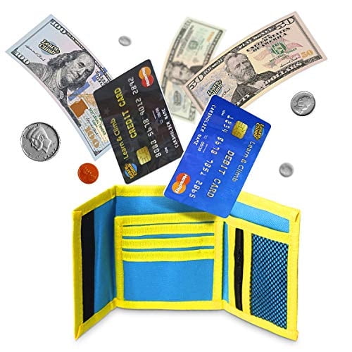 Juego de dinero para niños: billetes, monedas, dinero para jugar y tarjetas de crédito Learn & Climb Learn & Climb