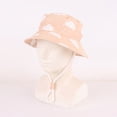 thumbnail image 4 of IVEYRTF Baby Bucket Hat Cute Cloud Print Adjustable Chin Strap UV Protection Breathable for Infants 1-4 Years Unisex Sun Hat, 4 of 5