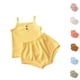 thumbnail image 4 of Odeerbi 9M-4Y Conjunto de Verano Niña Camisola de Punto Rib Bloomers Cubrepañal Short Conjunto de Dos Piezas de Ropa Interior, 4 of 4