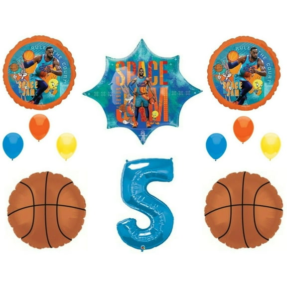 Space Jam 2 5th Birthday Looney Tunes Party Basketball balloons Decoration Bugs