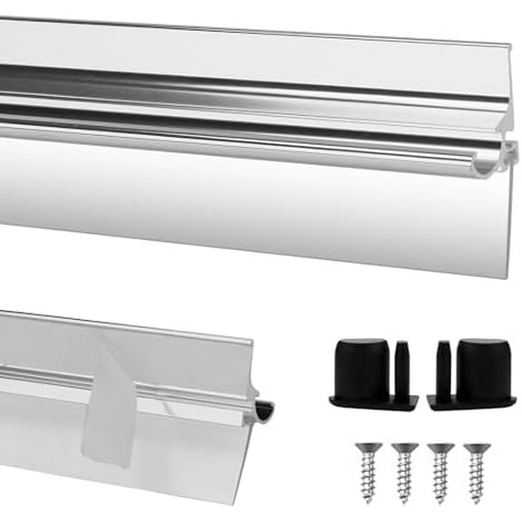 32” Shower Door Drip Rail With Sweep compatible with Chrome Framed Shower Door Bottom for Sliding Glass Shower Doors bottom Replacement Parts$$Tools & Hardware Other