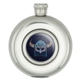 thumbnail image 1 of Nordic Viking Warrior Helmet with Horns Round Stainless Steel 5oz Hip Drink Flask, 1 of 3