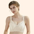 thumbnail image 6 of AILIVIN Women Wireless Bras Comfort Back Support Women Full Figure Lace Bra Women Bras Adjustable Wider Straps Full Coverage Lifting Up Bra Minimizer Bras No Wire Bra Beige 32D, 6 of 7