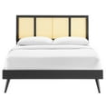thumbnail image 4 of Modway Kelsea Cane Rattan and Wood King Platform Bed with Splayed Legs in Black, 4 of 7