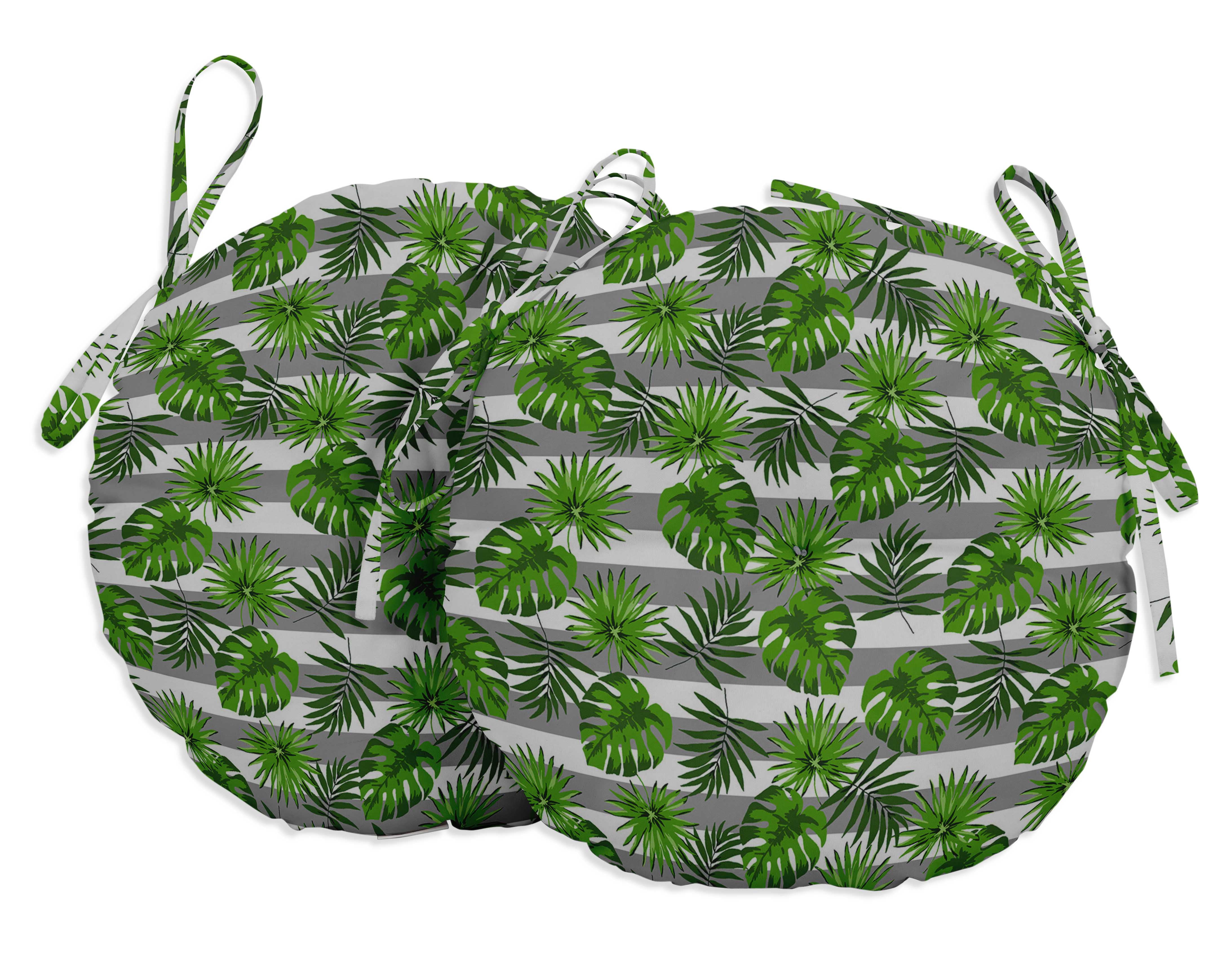 Vargottam Indoor/Outdoor Round Bistro Chair Cushions Block Print 15