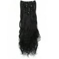 thumbnail image 3 of LELINTA 17" Women Curly Long Hair in hair extensions 8 Pieces 18 Clips 140g Dark Black, 3 of 4