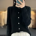 thumbnail image 2 of Cardigan Sweaters for Women, Yigetop Women's Flare Button Front Cardigan Sweater Standard Lightweight Cardigans for Women Black 2XL, 2 of 4