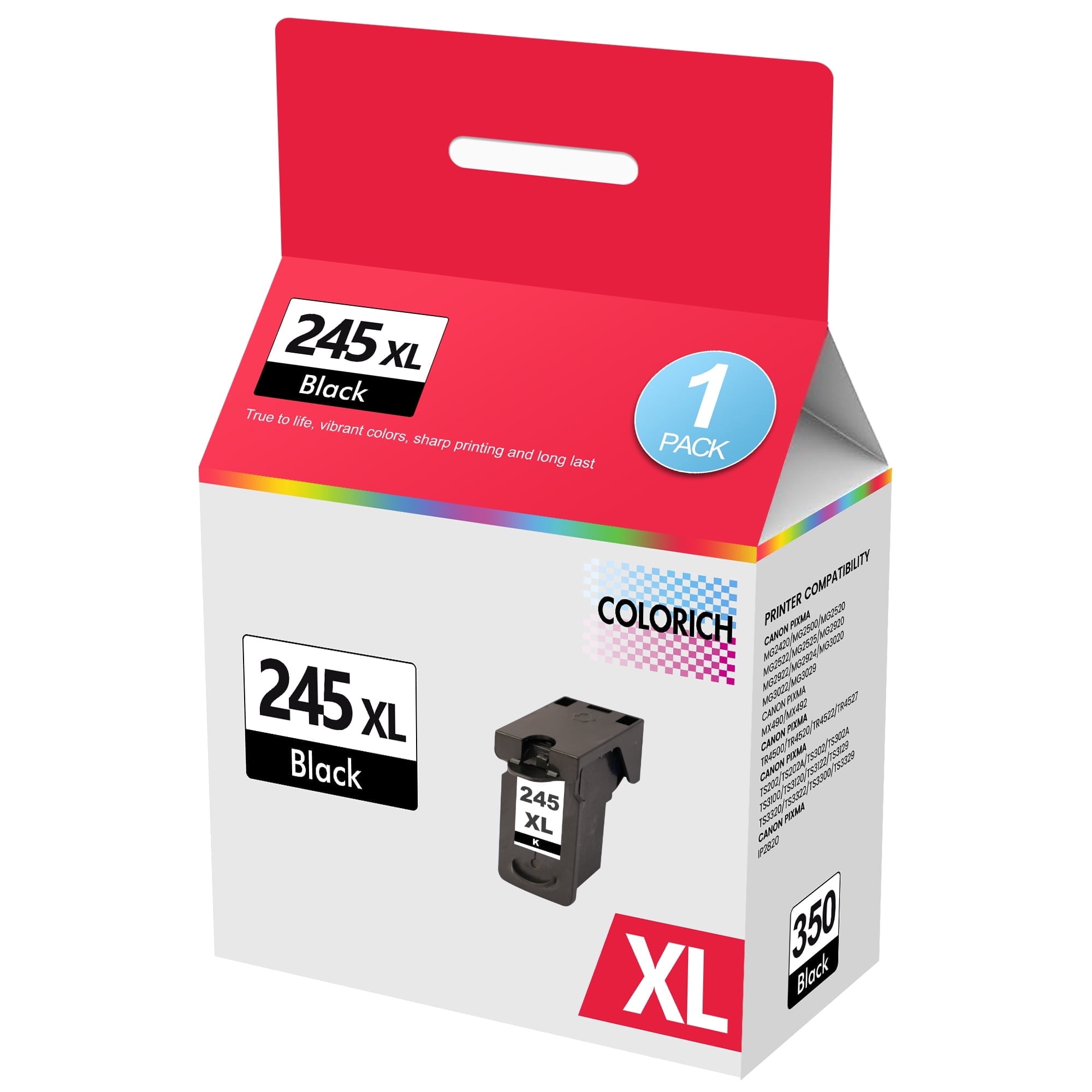 FITU WORK Canon Ink Cartridges, PG-245XL Black, Remanufactured