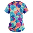 thumbnail image 3 of ADSSDQ Scrub Tops Women Printed Scrub Tops Fun Nurse Uniform Casual Holiday Scrub Tops Color Dots Print Nursing Tunic Tops Plus Size Scrub Tops with Pockets Sky Blue L, 3 of 3