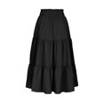 thumbnail image 3 of ZHOGXU Ladies Midi Skirts Solid Color Summer High Waist Ruffle Layered Hem Tie Waist Party Club Wear, 3 of 4