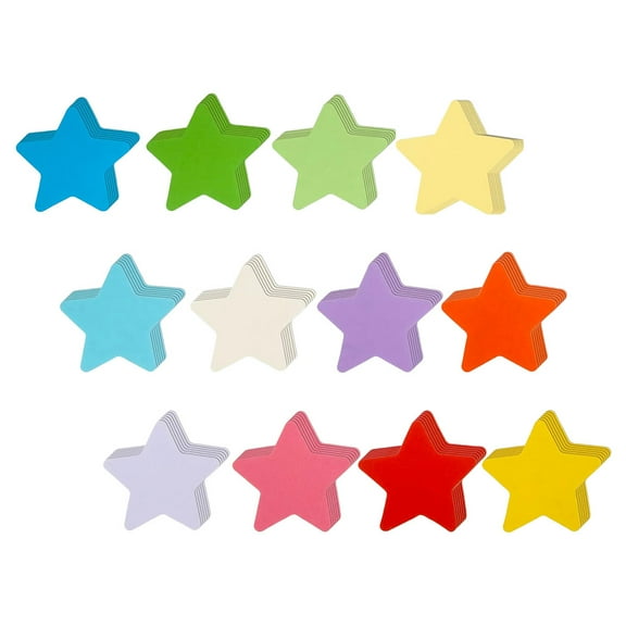 FRCOLOR 12pcs Classroom Paper Cutouts Star Shaped Cutouts Bulletin Board Decorations For Kids Diy Crafts School Projects Holiday Party Supplies
