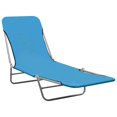 thumbnail image 2 of vidaXL Chaises Longues Pliantes 2 Pcs Acier et Tissu Bleu, 2 of 3