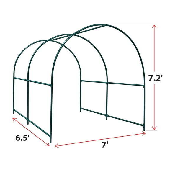 Wangbujianwang Greenhouse Replacement Frame for Larger Hot Garden House , Support Arch Frame Climbing Plants/Flowers/Vegetables,6.5 x 7'