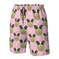 thumbnail image 4 of Adobk Panda Avocado Print Men's Swim Trunks Hawaiian Bathing Suit Swimsuits Beach Shorts with Pockets-Small, 4 of 6