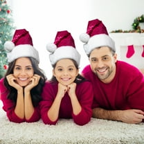 Northlight Unisex Adult Sequined Christmas Santa Hat with Faux Fur Cuff  - One Size - Pink and White