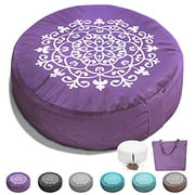 Buckwheat Meditation Cushion, Velvet Meditation Pillow, Yoga Bolster, Floor Cushion, Floor Pillows Seating for Adults, Zafu Yoga Pillow, Yoga Foam Wedges, Meditation Gifts for Women (Purple)