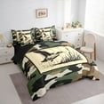 thumbnail image 3 of Manfei Vintage Camouflage 7-Piece Twin Bedding Sets,Mallard Duck Bedding Comforter Set,Beige Green Camo Sheet Sets For Men Women,Ultra Soft Home Decor Reversible, 3 of 8