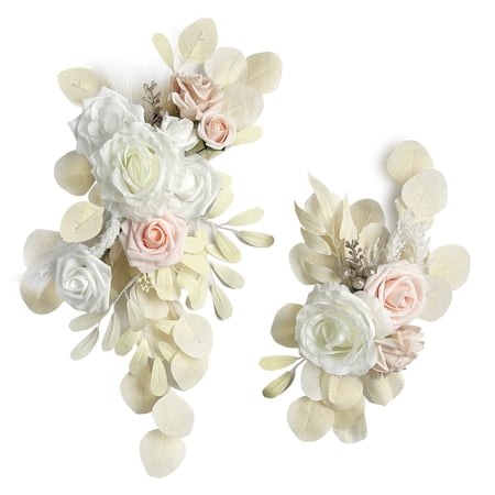 Zeronic Wedding Arch Flowers Artificial Flowers for Reception Backdrop and Welcome Ceremony Sign Flower Swag for Beautiful Dream Wedding Ceremony Floral Decor Pack of 2