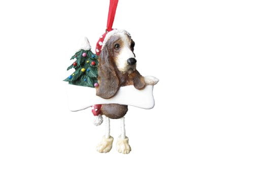 Personalized Dog Breed "Basset Hound" On A Bone Christmas Tree Ornament 