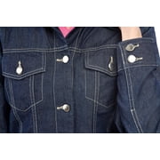 Turtle Bay New York Women's Button Front Classic Denim Jacket with front pocket