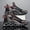 Black, variant on Men's Breathable Woven Middle Top Blade Type Shoes - Trendy Iridescent Graffiti Style - For Outdoor Workout, Traveling - Suitable for Men - Lightweight & Comfortable