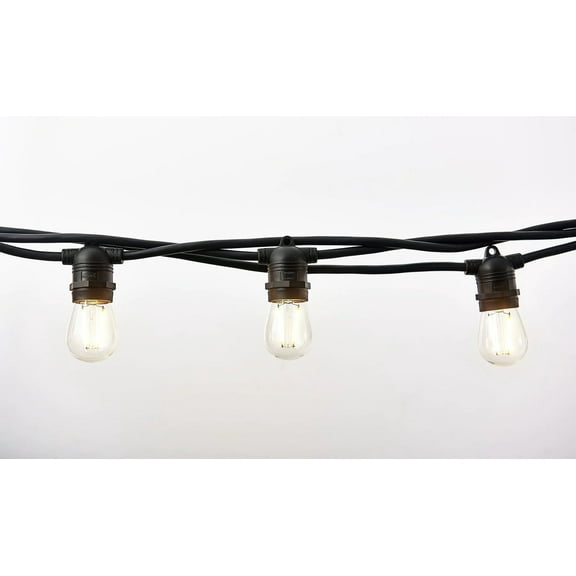 12-Count Clear Edison Bulb Light Set, 21ft Black Wire