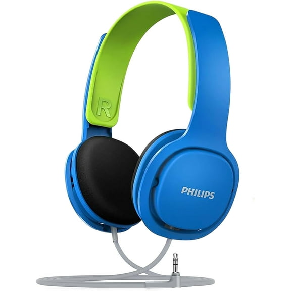 Philips SHK2000 Kids Headphone Wired Over-Ear Lightweight Noise Cancelling Headsets, Blue