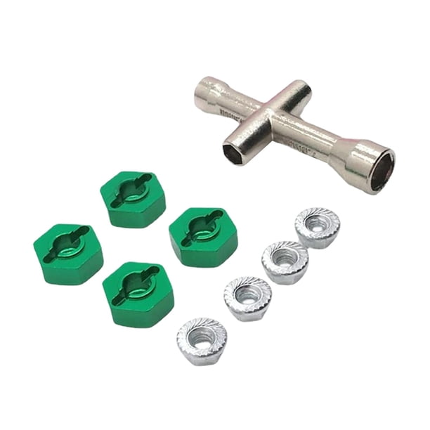 Adaptador de accionamiento CUTICAT de rueda mm para coche Metal 4 Uds tuercas de brida con llave verde