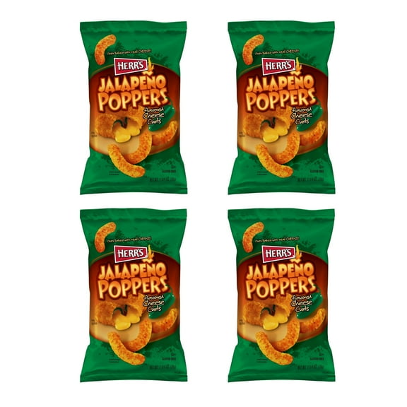 (4 pack)  Herr's Jalapeño Poppers Flavored Cheese Curls - 2.75 oz