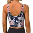 thumbnail image 4 of Uemuo Rose Flowers Pattern Women's Sports Bra - High Impact Support, Breathable, and Comfortable Athletic Bra for Running, Yoga, and Workouts, 4 of 9