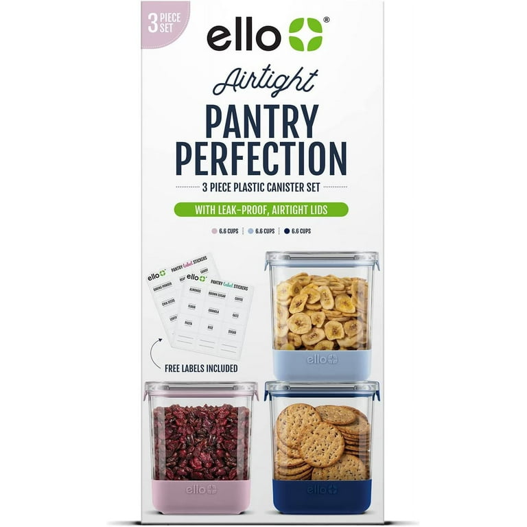 Ello 6pc Plastic Food Storage Canisters with Airtight Lids (Set of 3)