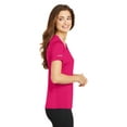 thumbnail image 3 of Sport-Tek Ladies PosiCharge Elevate Scoop Neck Tee-L (Pink Raspberry), 3 of 6